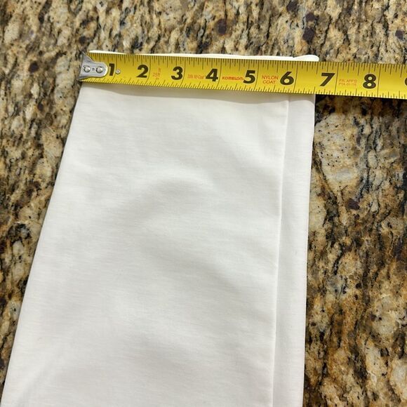 Theory White Cotton Blend Mid Rise Tapered Leg Pants Size 6 - Picture 8 of 9